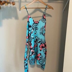 Blue, pink and black summer dress.  NWOT.